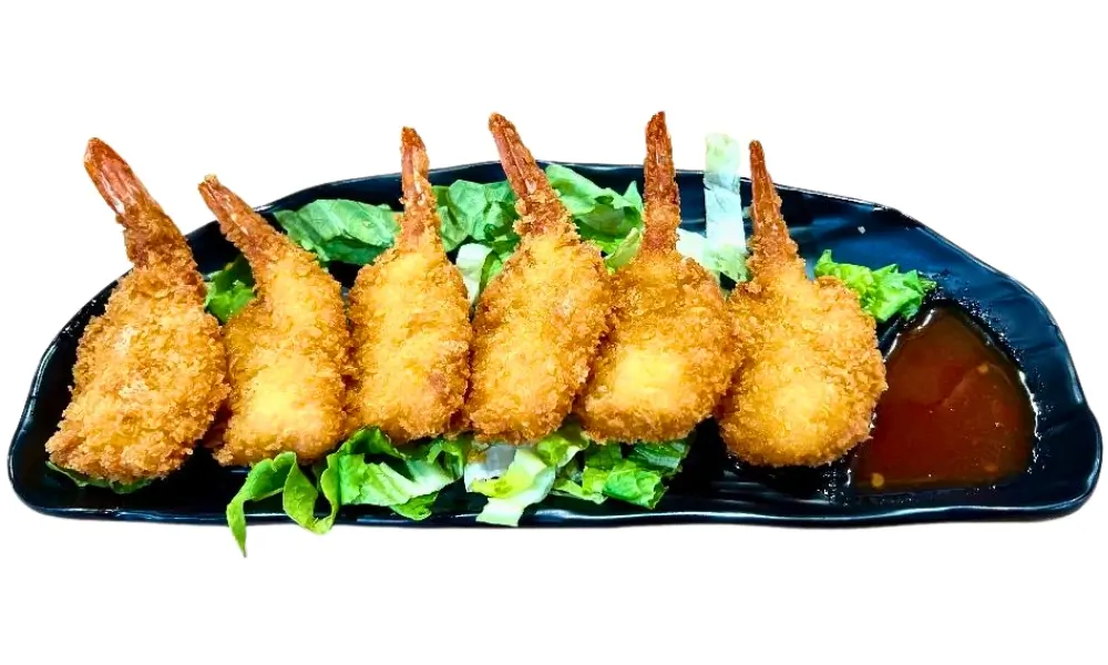 Crispy fried shrimp with dipping sauce at Impression of Lanzhou, a Chinese Restaurant in Berkeley.